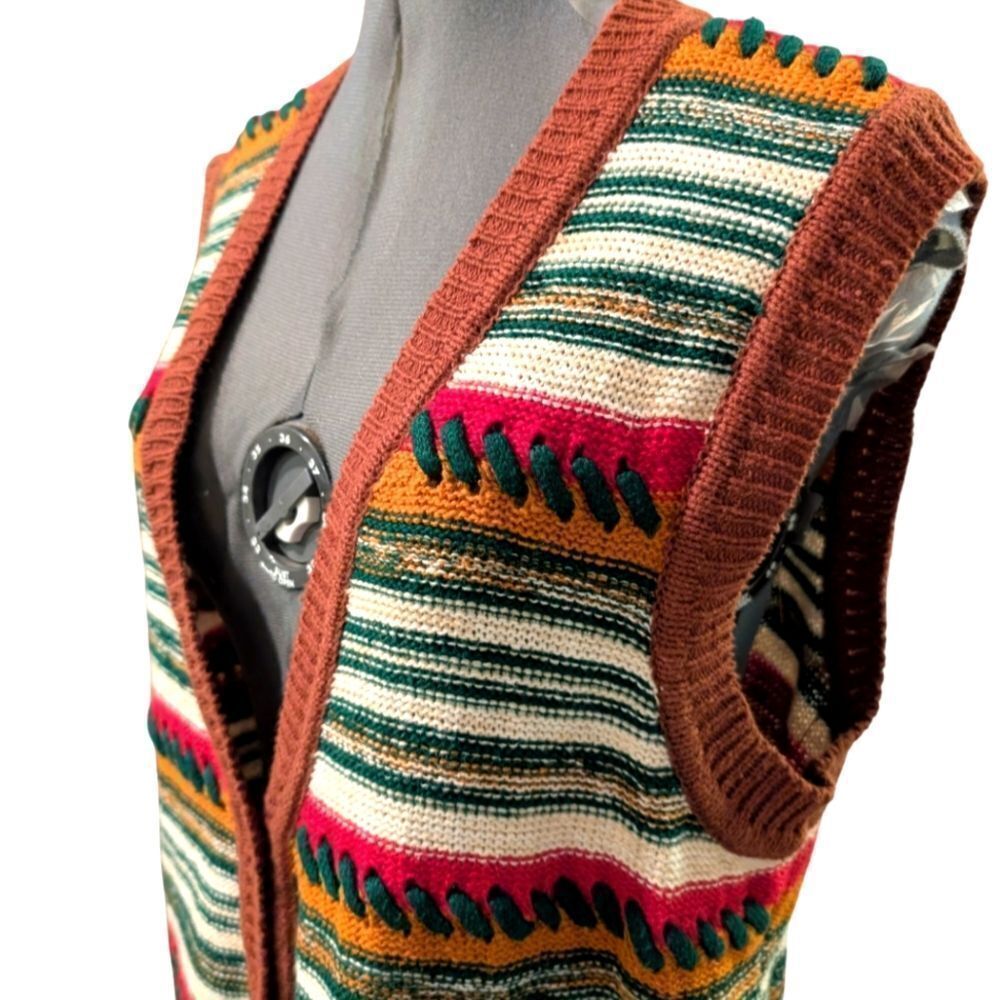Women's vintage Hastings & Smith striped sweater vest size medium Boho